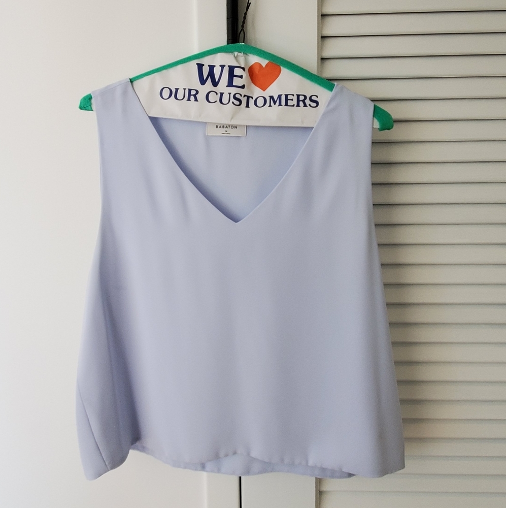 Babaton womens light blue top.